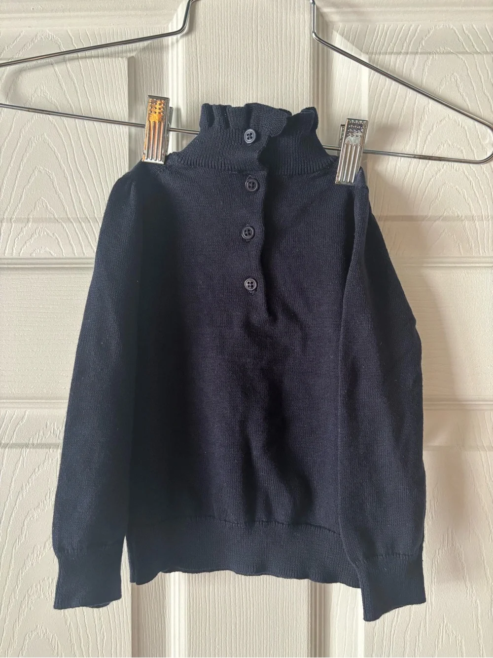 Janie and Jack Girls Dark Marine Horse Sweater - Navy. Size 12-18 months